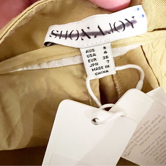 NWT ShonaJoy Free People Matilda Asymmetrical Linen Shorts in Cumin size US 4 - Picture 8 of 12